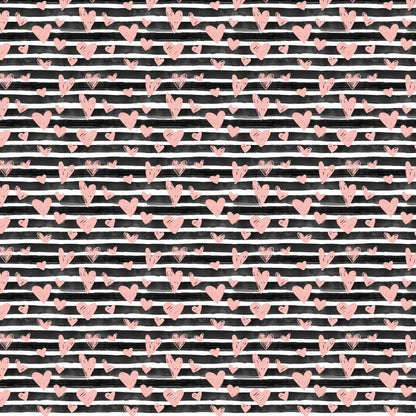 Valentine Hearts & Stripes Pattern Acrylic Sheet - CMB Pattern Acrylic