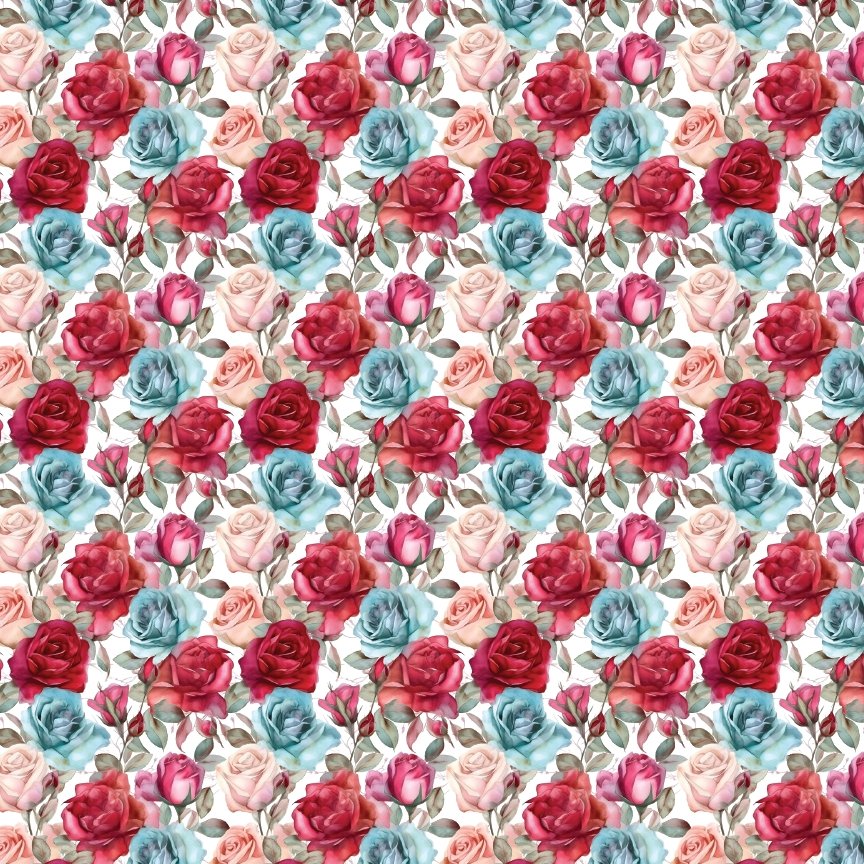 Watercolor Roses Pattern Acrylic Sheets - CMB Pattern Acrylic