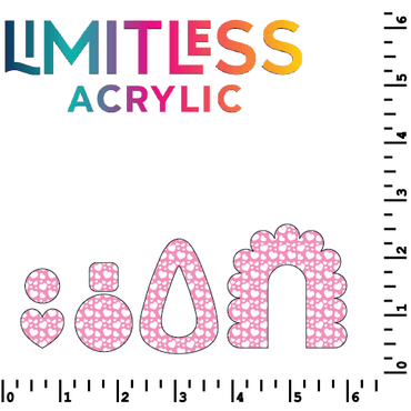 White Hearts on Pink Pattern Acrylic Sheets - CMB Pattern Acrylic