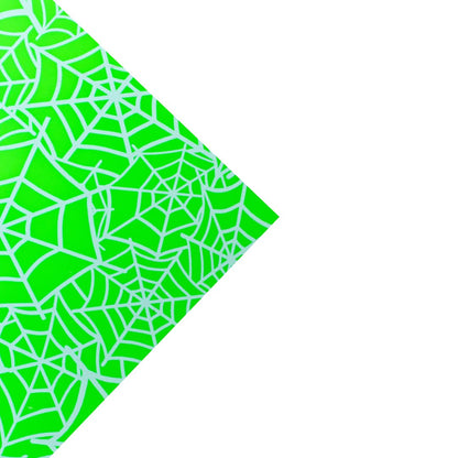 White Spiderwebs on Neon Green Pattern Acrylic Sheet SPECIAL - Acrylic Sheets